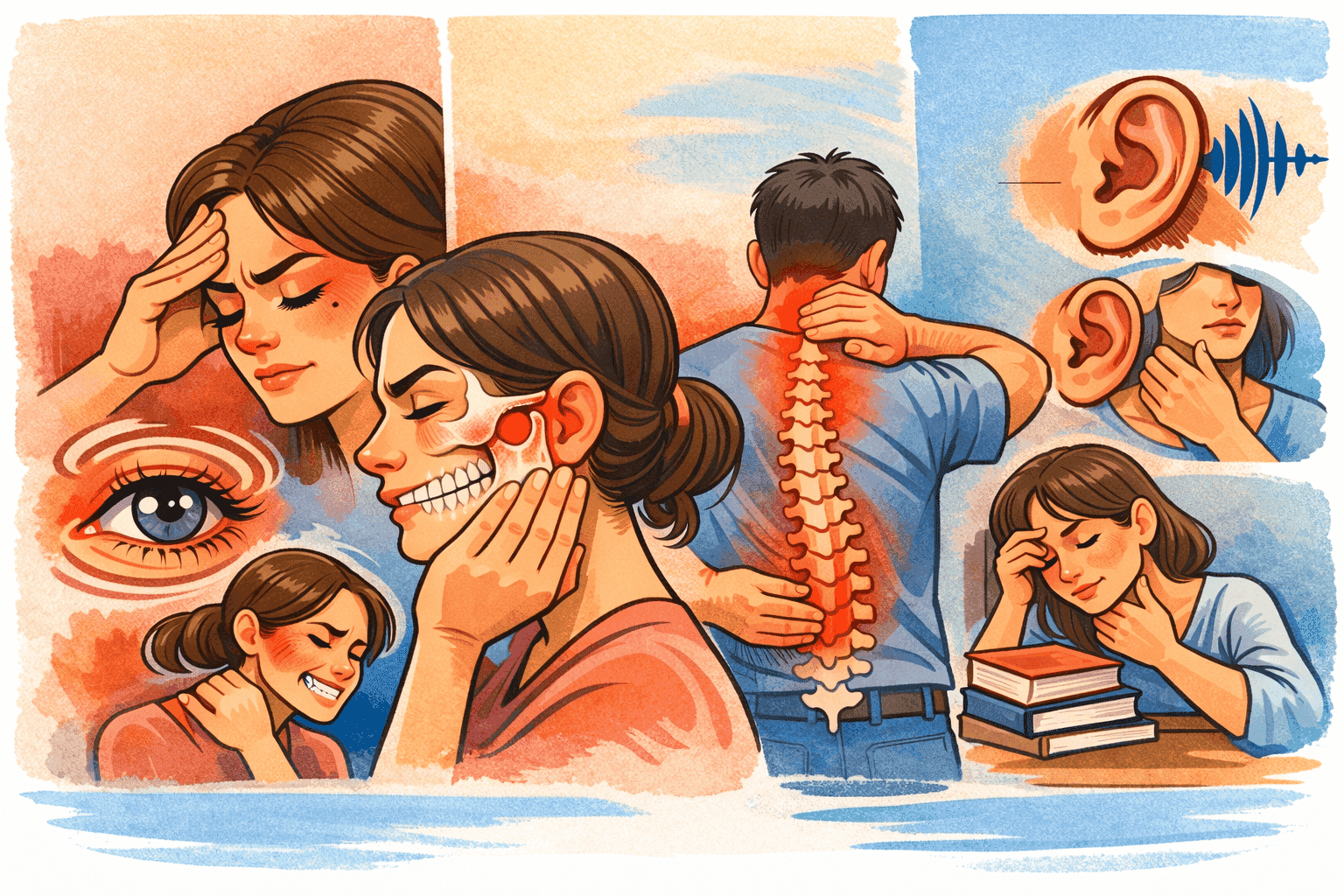 CMD Symptome – Kieferschmerzen und Kopfschmerzen